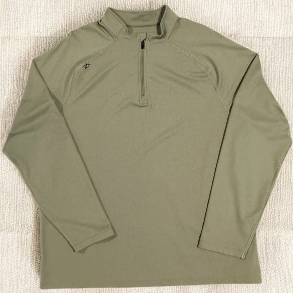 Rhone Session 1/4 Zip Long Sleeve Pullover Shirt Green XL